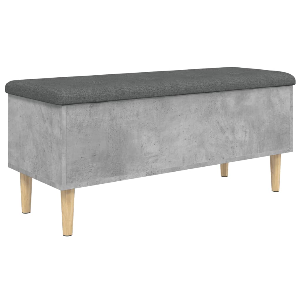 Storage Bench Concrete Grey 102x42x46 Cm Engineered Wood