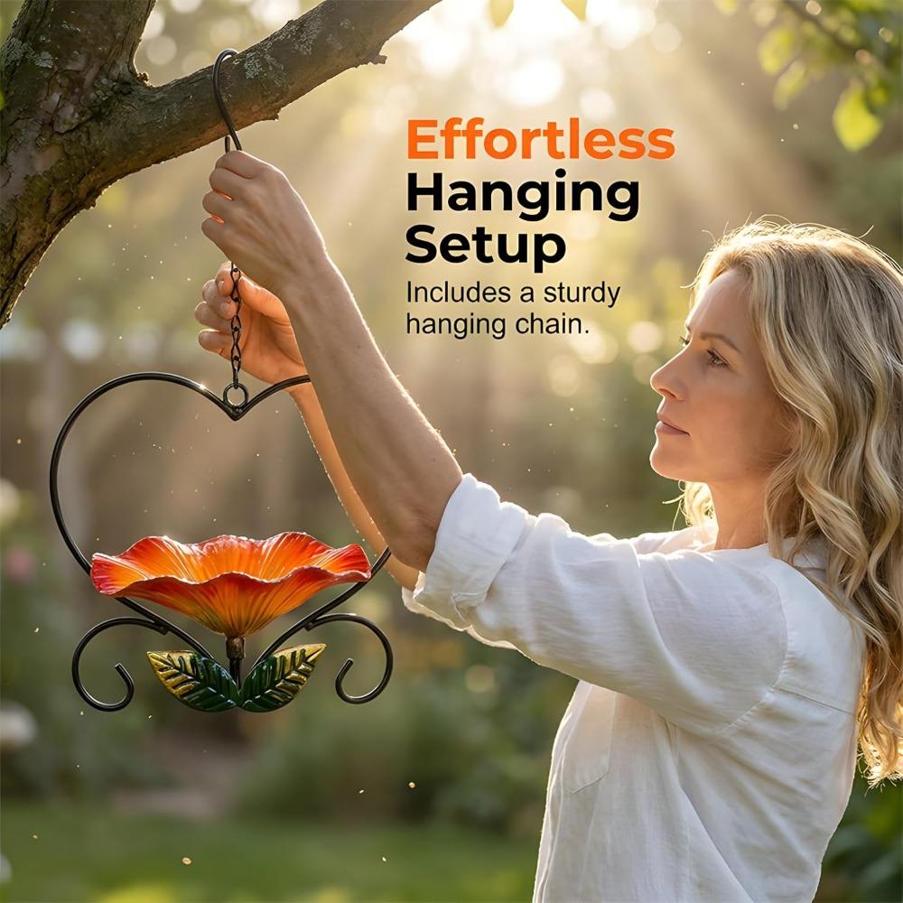 Heart-shaped wrought iron bird feeder/flower feeder, heart-shaped bird feeder, heart-shaped bird feeder stand, hanging flower stand bird feeder