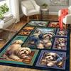 Canine Portraits Pattern Rug Floor Mat for Living Room or Bedroom Soft and Comfortable Carpet a Gift for Birthday and Holiday.