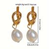 A Pair of Antique Copper Knotted Earrings, with A High-end Design and Fashionable Temperament, Suitable for Women's Daily Commuting, Dating