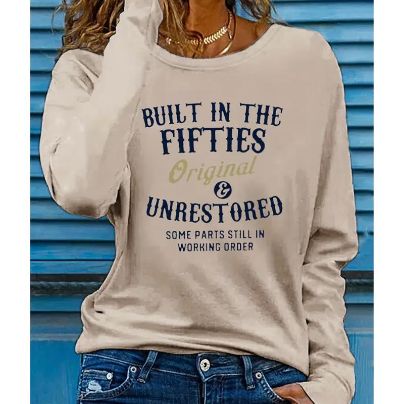 

2025 Осень и Зима Женский Новый Повседневный Топ с Круглым Вырезом и Длинным Рукавом 3D Ретро Узор XS оранжевый