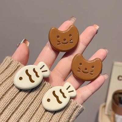 2/4pcs New Fish Cat Ear Hair Clip for Girls Cute Hairpin Duck Bill Clip with Japanese and Korean Bangs Clip Cartoon Headoration