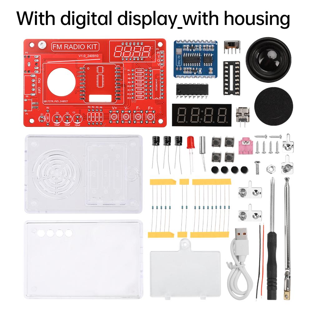 DIY FM Radio Electronic Kit 87-108MHz Adjustable Frequency Digital Display DIY Soldering Project Practice Solder RDA5807