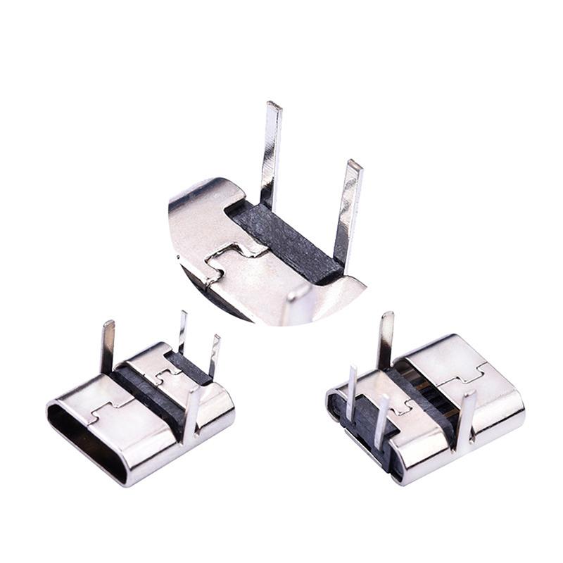 10X Micro Usb 2Pin 90 Degrees B Type Female Connector For Mobile Phone Connector