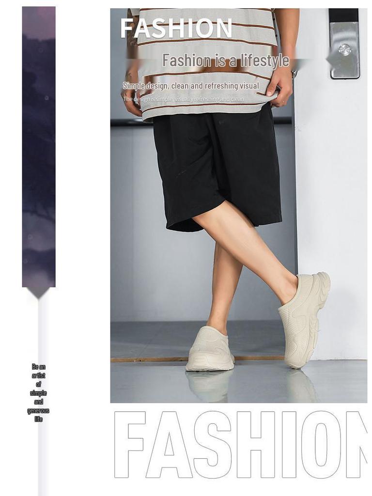 Men's Summer 2025 High-Elastic Shock-Absorption Sports Slippers with Thick Sole for Cool Outdoor Wear