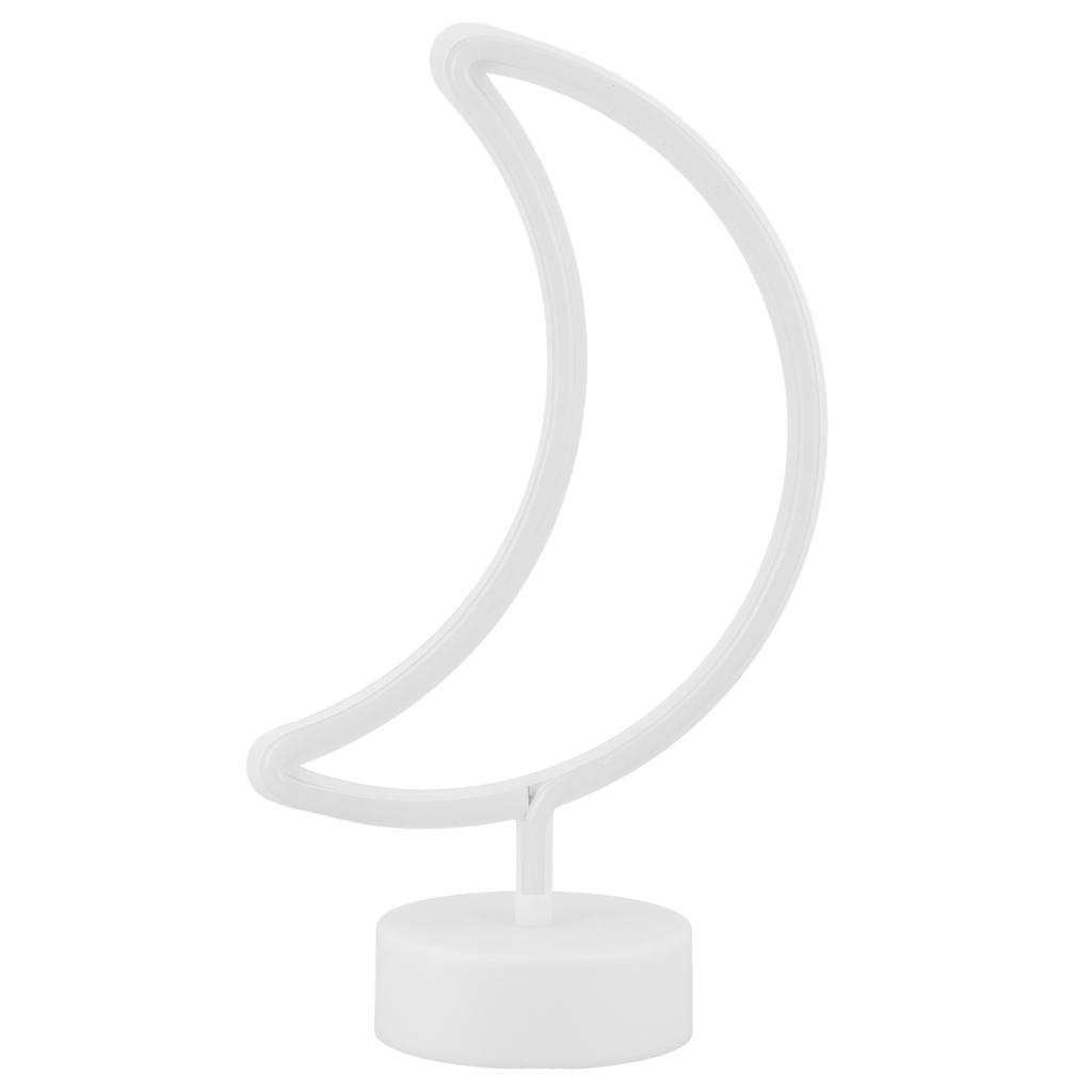 Moon Shape Neon Light Neon Sign with Base for Bedroom Party Birthday Gift USB/Battery Powered