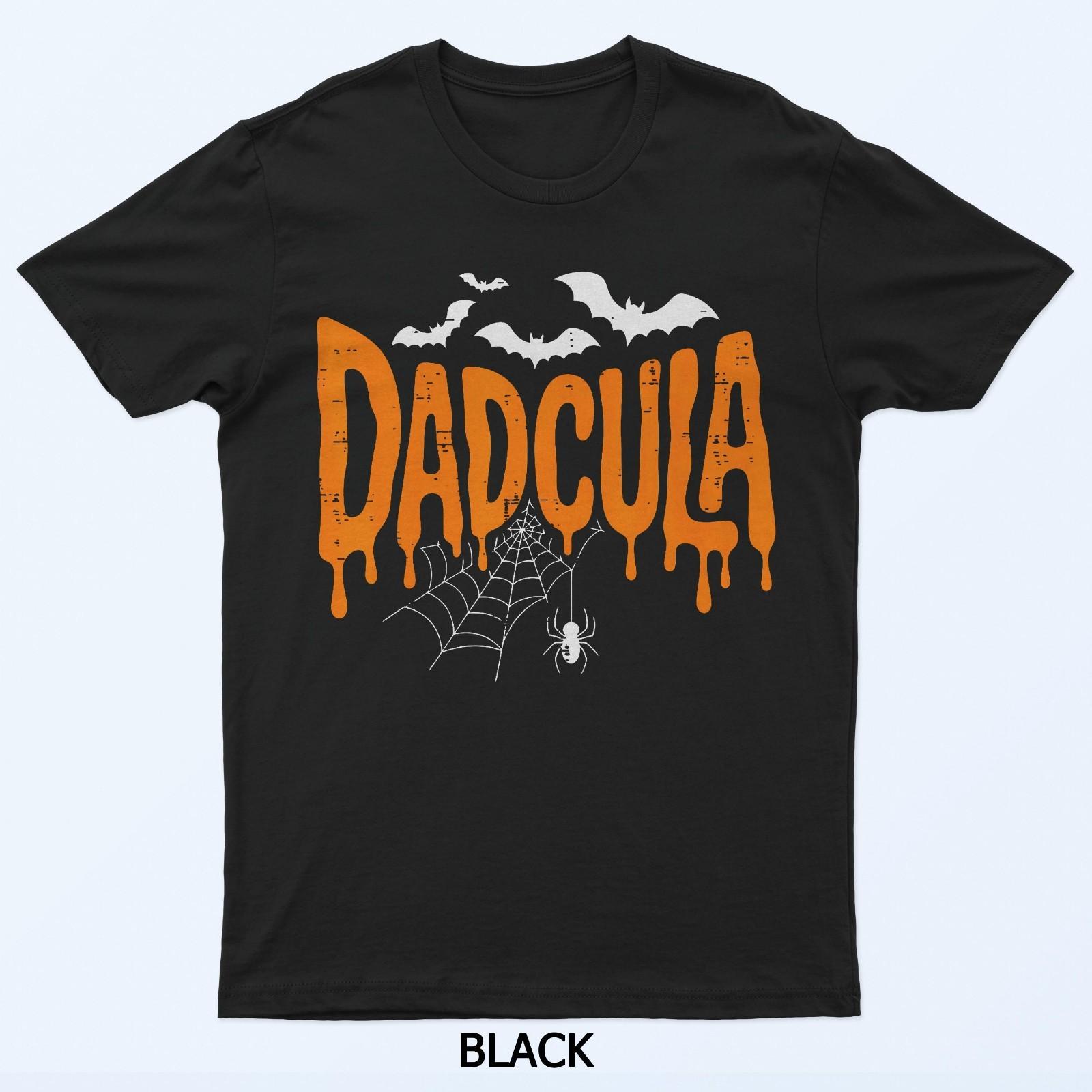 Dadcula Funny Halloween Dad Costume Spider Bat For Dad Men T-Shirt L