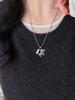 Zircon Pony Flower Pendant Necklace - Cold Style Sweater Chain Jewelry