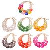 Artistic Acrylic Beaded Necklace For Women Double Layer Bohemian Vacation Jewelry Handmade Clavicle Chain