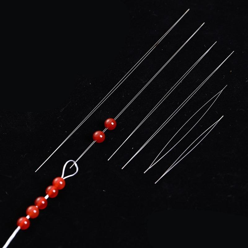 5pcs Opening Beading Needles Pins Curved Needle for Beads Bracelet DIY Jewelry Making Tools Beaded Threading Pin Needlework Kits
