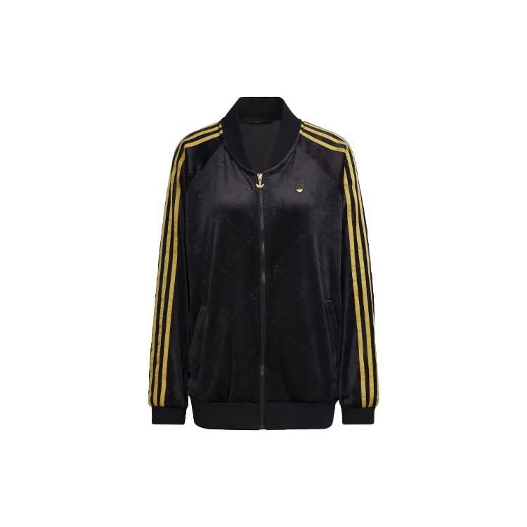 Adidas Originals Retro American Style Versatile Athletic Striped Jacket Women Jacket Black H18020 34