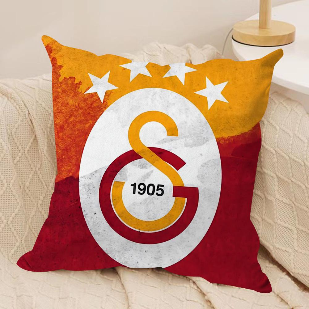 Klubové logo G-GalatasarayS Povlak na polštář Měkká plyšová látka Oboustranně potištěný potah na polštář na pohovku pro všechna roční období Dekorace do domácnosti Dárek