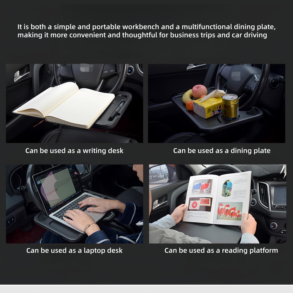 Car Portable Steering Wheel Table Bracket Car Steering Wheel Laptop Stand Beverage Food Coffee Tray Board for Working Eatingable