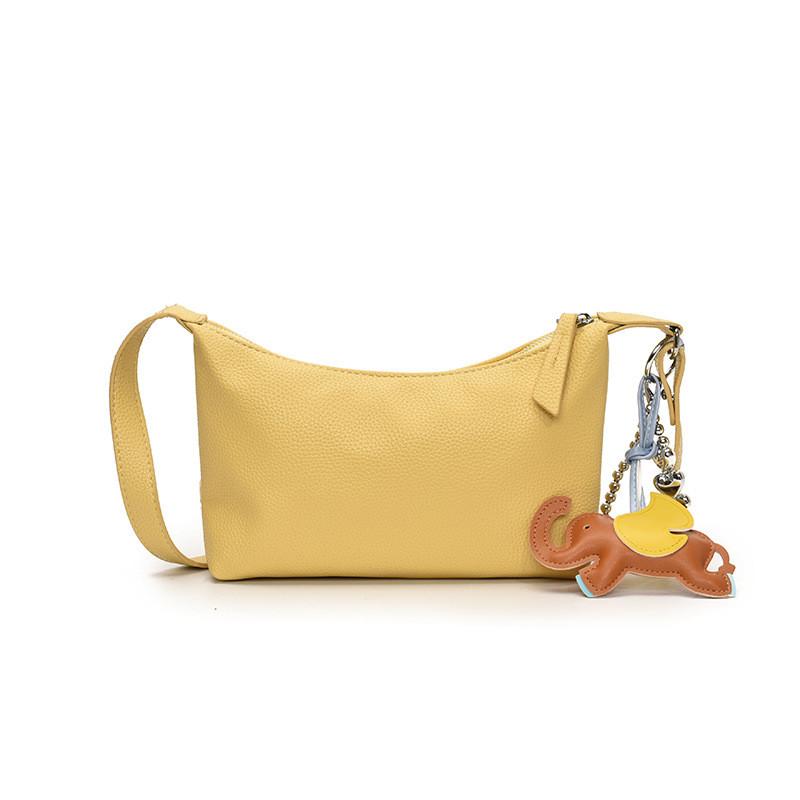 French Boutique Style Crossbody Bag With Pu Fabric And Carved Stitching For Casual Outings