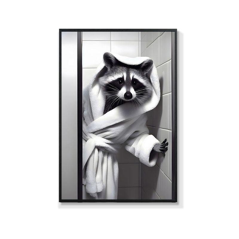 Retro Creative Animal Bathroom Canvas Painting Lion Cat Bar Toilet Bathroom Decoration Painting for Modern Living Room Asian Style Home Decor