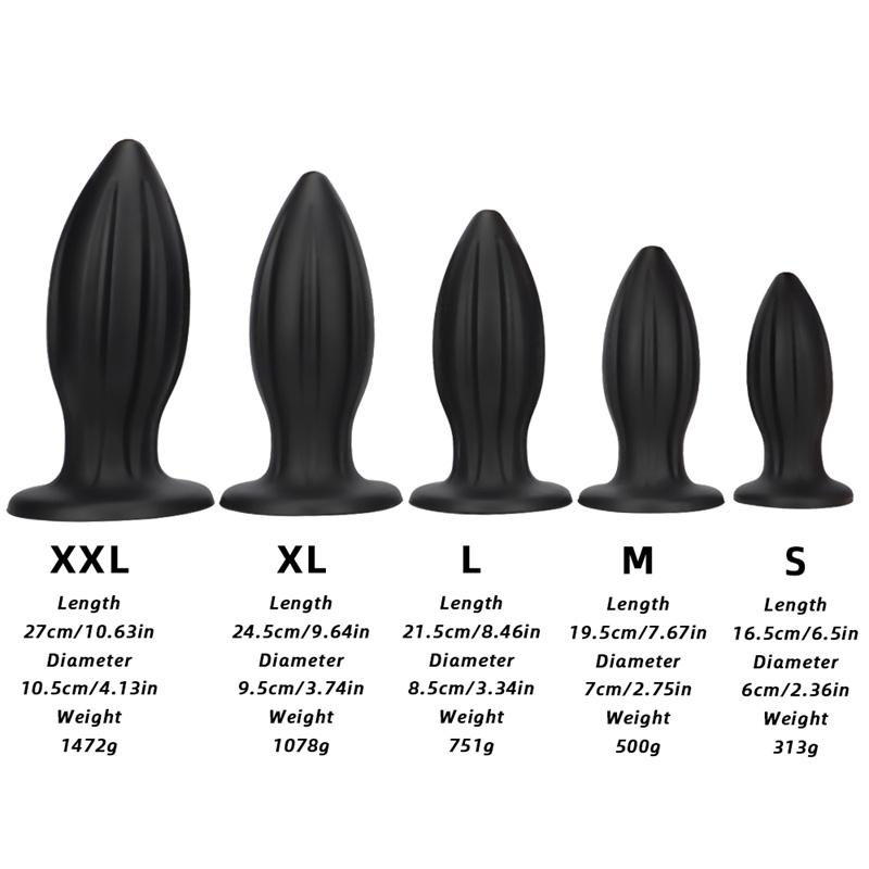 Black Yu'er Sucker Rear Court Big Anal Plug Fisting Training Soft Anal Expansion Silicone Super Large Anal Plug Dildo