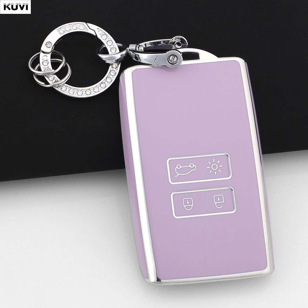 Soft TPU Shell Fob Holder Car Key Case Cover For Renault Espace 5 Kadjar Koleos Captur Megane 4 Talisman Arkana Dacia Sandero