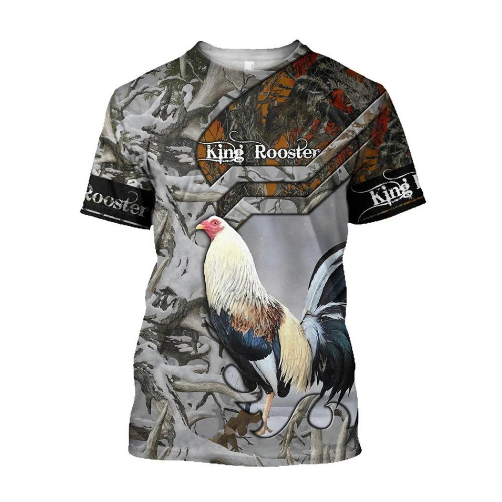 Vintage Rooster Graphic T-shirt Men Women3D Print O-Neck Pullover Casual Short Sleeve T Shirt Fashion Harajuku Unisex Tees