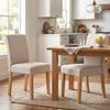 Dining Chairs Set of 2, Modern Linen Upholstered Chairs with Padded Seat and Backrest, Rubberwood Legs