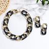 Large Jewelry Set Hollow-out Exaggerated Jewelry Temperament Chain Necklace Earrings  Festival