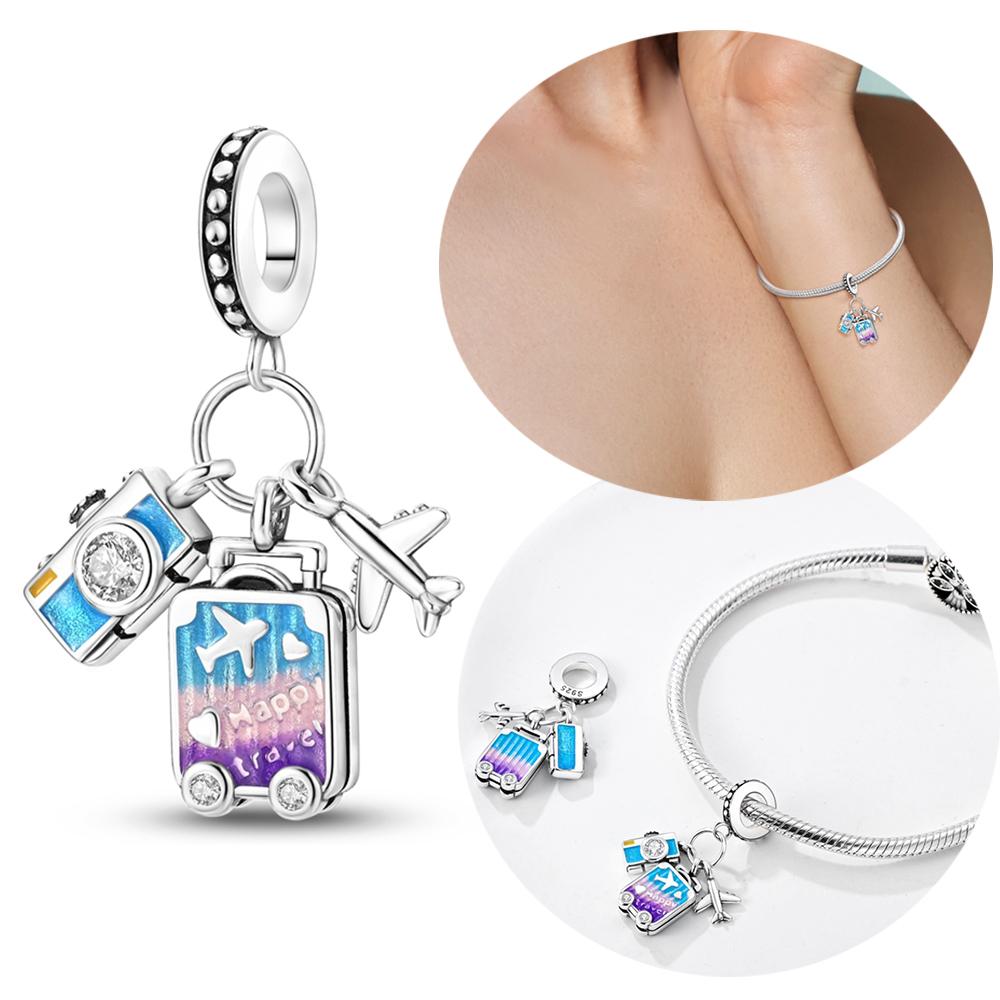 Copper Metal Camera Bead Components Pendant Bead Components Charm Bead Components Compatible With Authentic Original Bracelet High Quality Fine