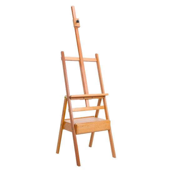 H Frame Easel, French Easel with Drawer, Solid Beech Wood Easel, Painting Canvas Holder Stand, Tilts Flat Artist Easel, Height Angle Adjustable