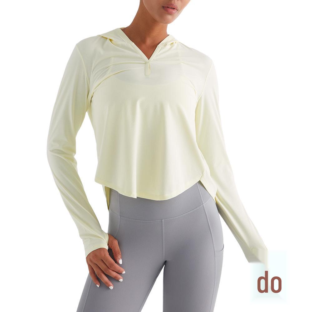 Dámské tričko s dlouhým rukávem a kapucí na jógu - Slim střih, prodyšné, na pilates, fitness, outdoorové sporty a ranní běhy