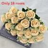 18 Heads Artificial Rose Flower Cluster For Hotel Lobby And Wedding Celebration