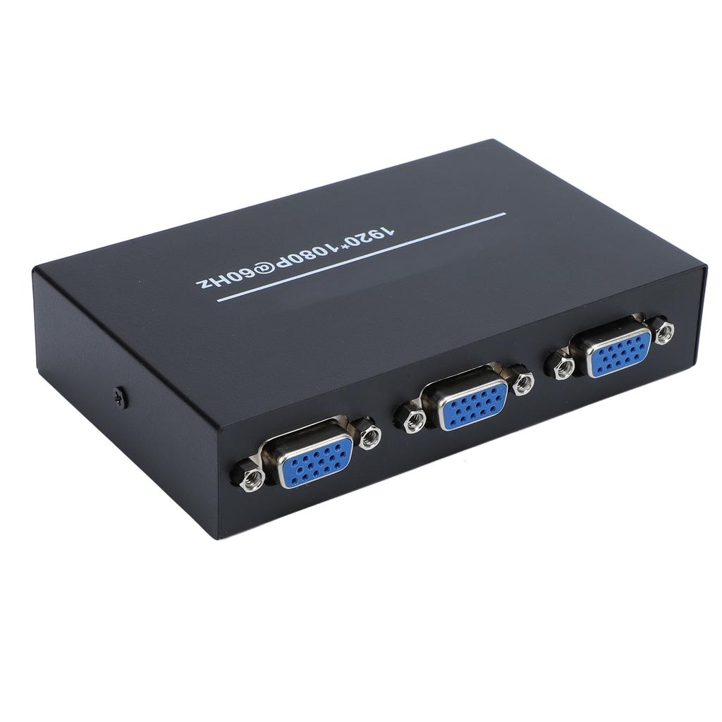 2-Port VGA Splitter 1 Eingang 2 Ausgänge 60HZ 1920 X 1080 Langstreckenübertragung Gehäuse aus Aluminiumlegierung VGA Verteiler