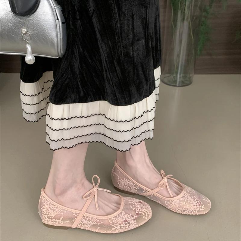 Spring Autumn Lace Women Mary Jane Shoes Fashion Slip On Comfort Street Style Soft Sole Female Dress Flats Shoes