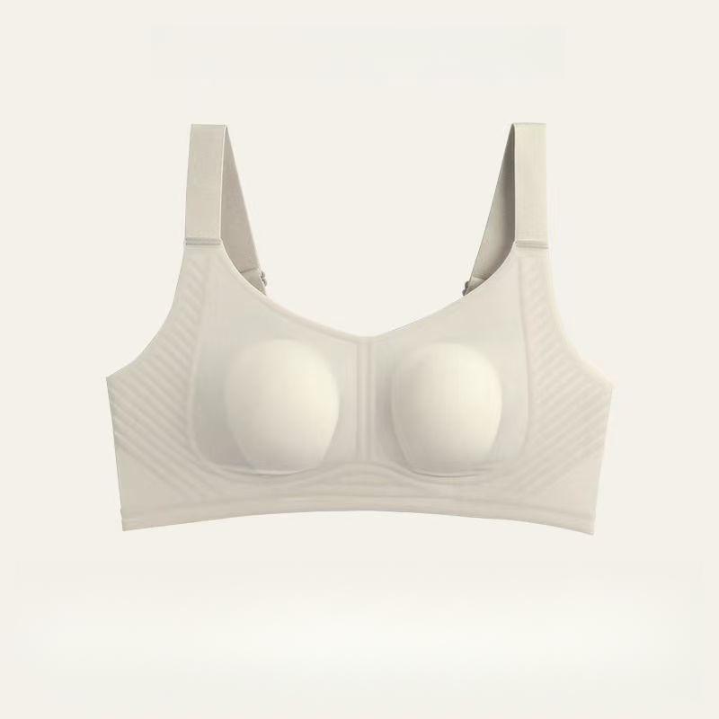 

Летний ультратонкий бюстгальтер женский бесшовный бюстгальтер с ушками кролика бюстгальтер больших размеров для сбора груди против обвисания 4XL бежевый