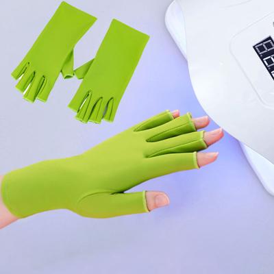 1 Pair Nail Gloves No Odor Protect Hands Lightweight Great Half Finger Anti-UV Manicures Gadget for Salon