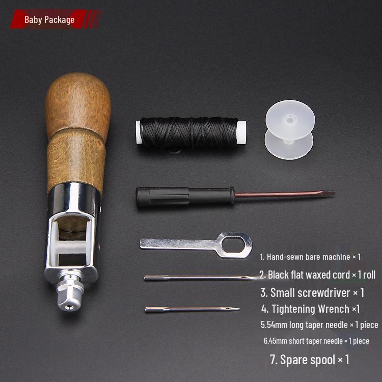 

Набор инструментов для ручной кожаной строчки и резьбы с вощеной нитью и шилом