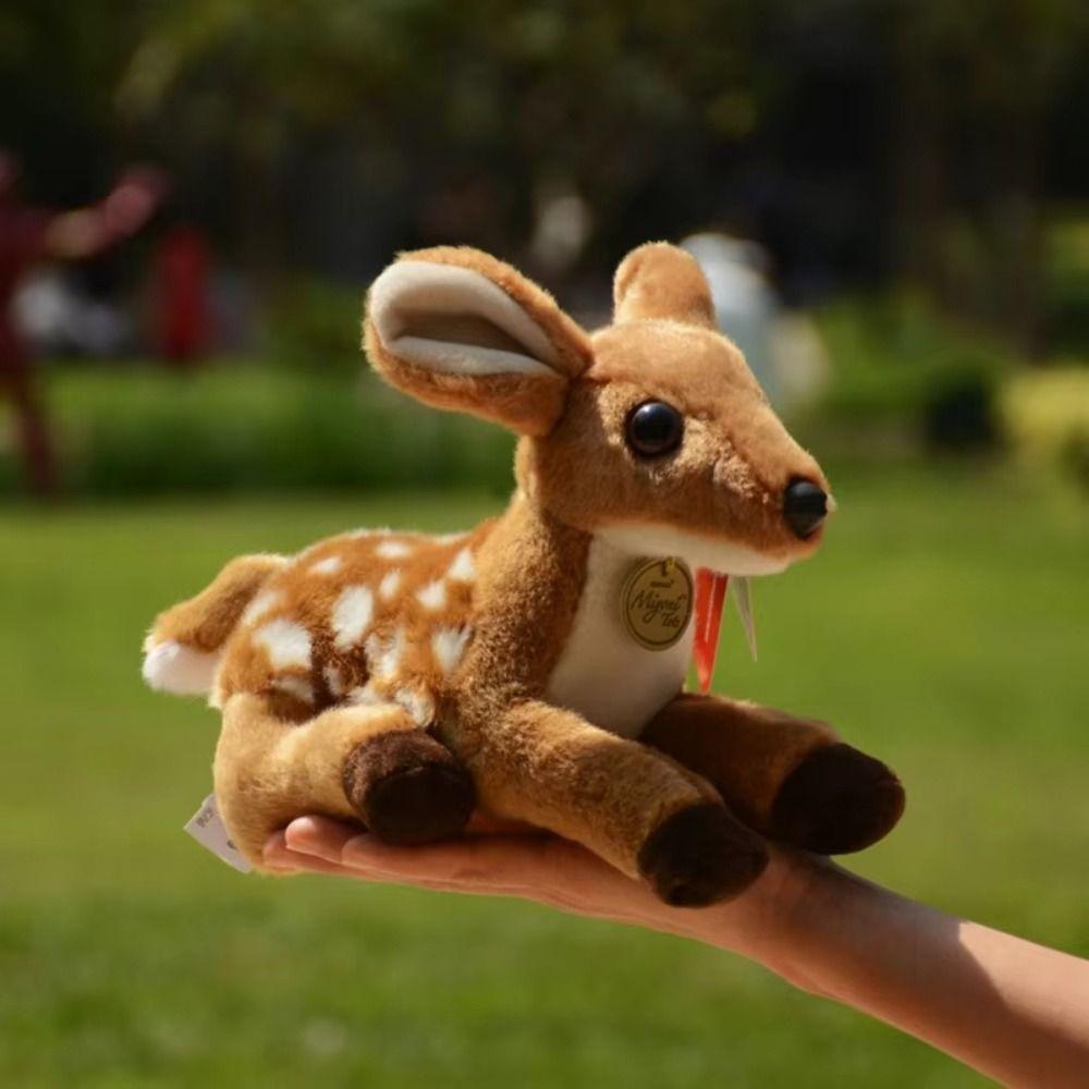 

Forest Animal Stuffed Deer Dolls Soft Dolls Simulation Deer Toy Sika Deer Plush Children Baby коричневий