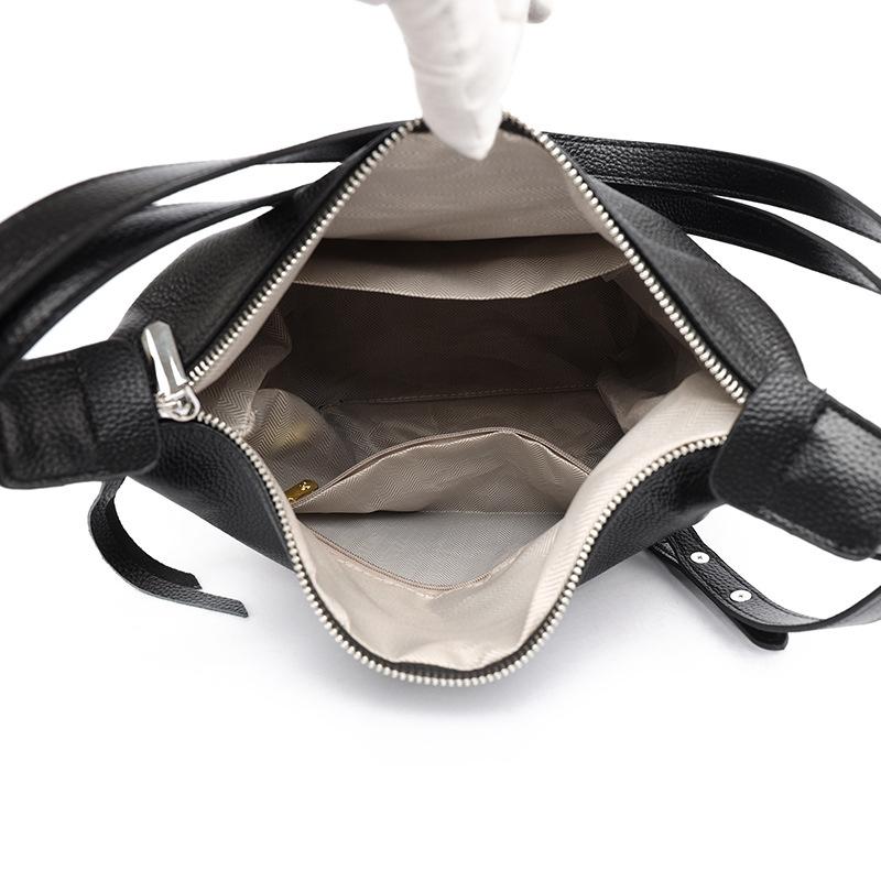 Shoulder Bag, New Genuine Leather Bucket Bag, Simple and Fashionable Bag, Women's Commuting Temperament Shoulder Bag
