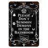 Bitte keine Dämonen im Badezimmer beschwören Rustikales Schild Lustige Badezimmerdekoration Aluminium