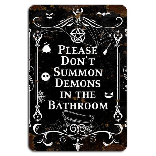Bitte keine Dämonen im Badezimmer beschwören Rustikales Schild Lustige Badezimmerdekoration Aluminium