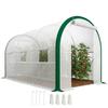Tunnel Greenhouse, Zippered Doors, Mesh Windows, 3.5x2x2 M, White