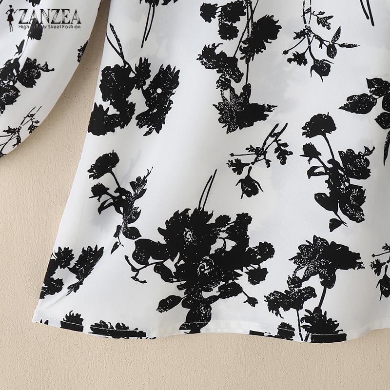 ZANZEA Floral Print Summer Casual 3/4 Sleeve Loose Blouse