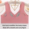 Plus Size Bra for Mature Women Front Closure Fixed Cup Wireless Push Up Anti Sagging Side Smoothing Mom Comfortable Supportive Underwear
