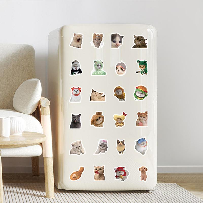 100pcs Cartoon Cat Dog Sticker Pack, Cute Pet Animal Journal Material, Kids Stationery DIY Decor Decals, Waterproof Stickers