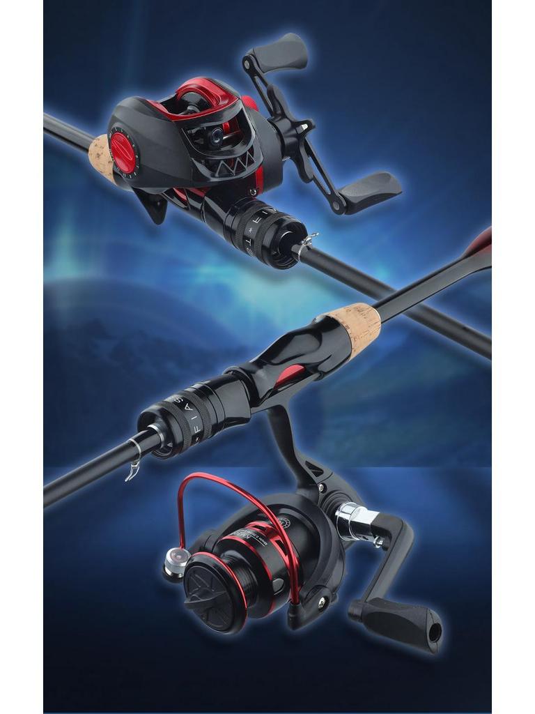 Complete Beginner's Micro Tin Can Lure & Long Cast Spinning Rod Set with Double Rocker Arm Spinning Wheel.
