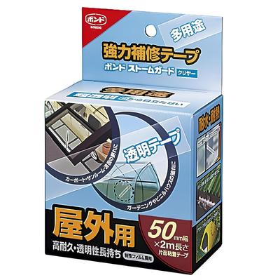 Konishi Fita de Reparo de Alta Resistência Storm Guard Transparente 50mm de Largura, #04929, 50mm, Transparente,