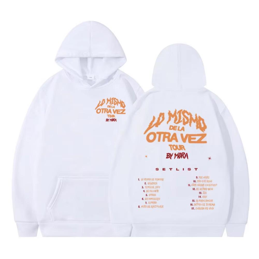 Singer Mora Lo Mismo De La Otra Vez Tour Print Hoodies Fashion Hip Hop Pullover Unisex Casual Loose High Quality Sweatshirt