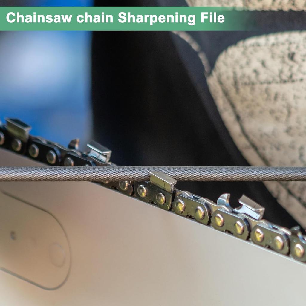 3-Pack Chainsaw Sharpening File, 3/16 Inch Round Sharpening File Steel Chainsaw File Without Plastic Handle for Sharpening/Chainsaw/Round Files
