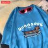 A Long Dog Is Paddling A Long Skateboardcotton Women TShirts Cartoons Prints Tops ONeck Soft Oversize T Shirt Summer Clothes