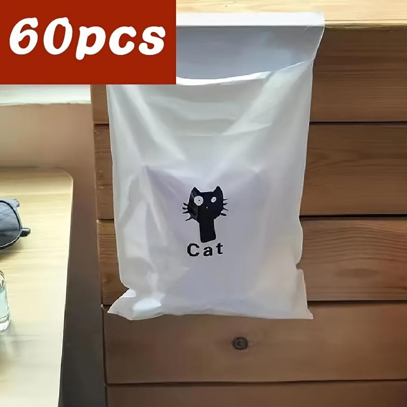 60 Pack Disposable Plastic Trash Bags with Cute Printed Designs Multipurpose Self-Adhesive Garbage Bags for Home, Office, Car, Living Room Outdoor Use