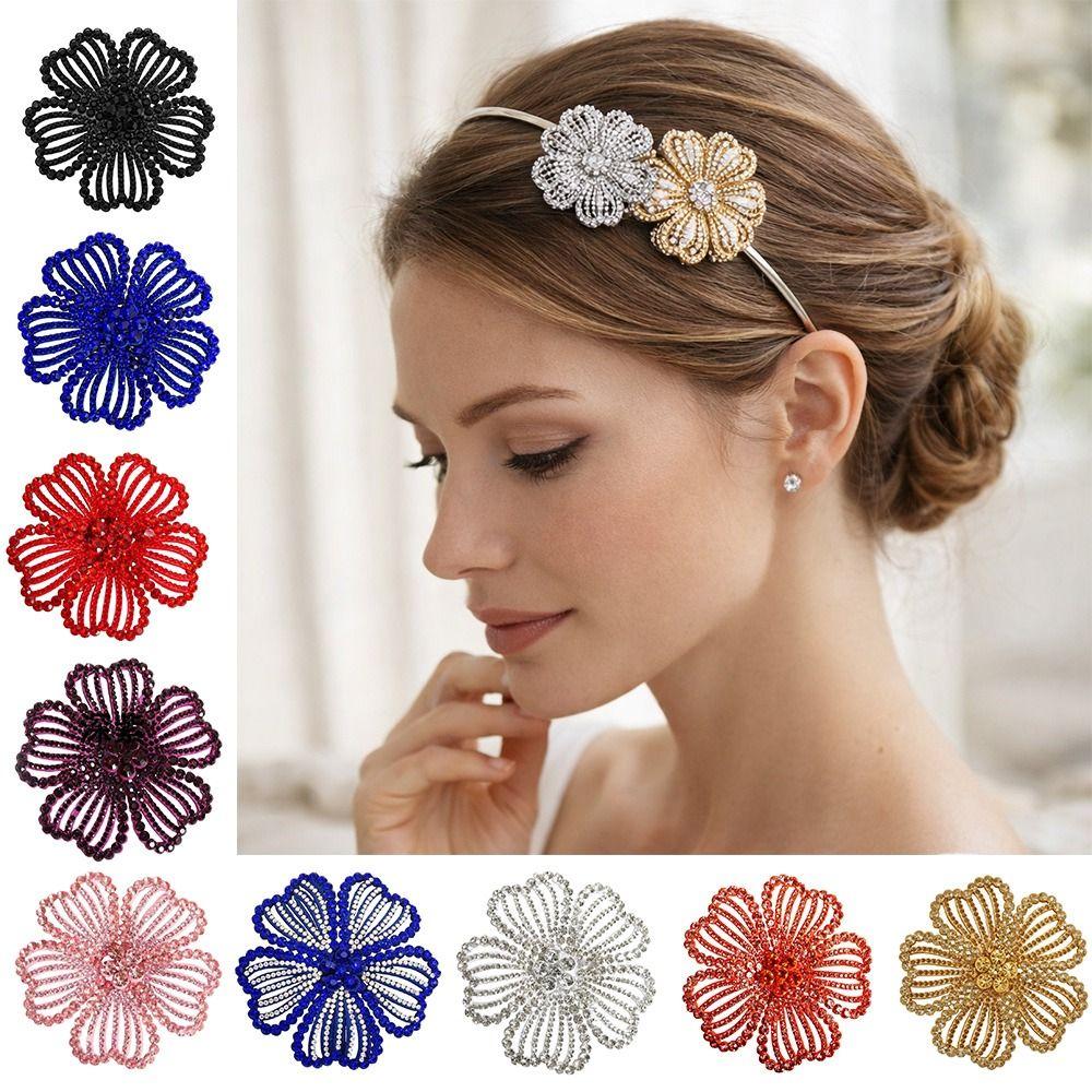 Fashion 8cm Rhinestone Brooch DIY Exquisite Flower Brooch Flower Clothing Patch Clothing Accessories