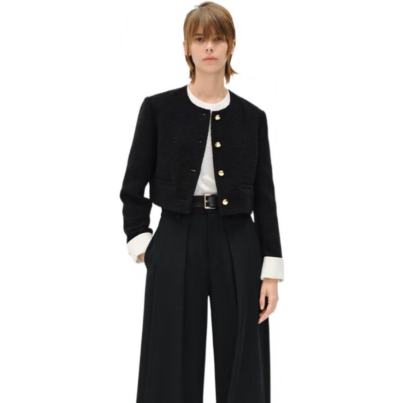 

MO&Co. Женский контрастный твидовый укороченный жакет L 170