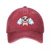 Cute Angel Emoji Embroidered Washed Cotton Baseball Cap Unisex Adjustable Hat Fashion Streetwear Style Casual Outfit Accessory